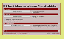 Arbeitsoberfl&auml;che LexOS XML-Export